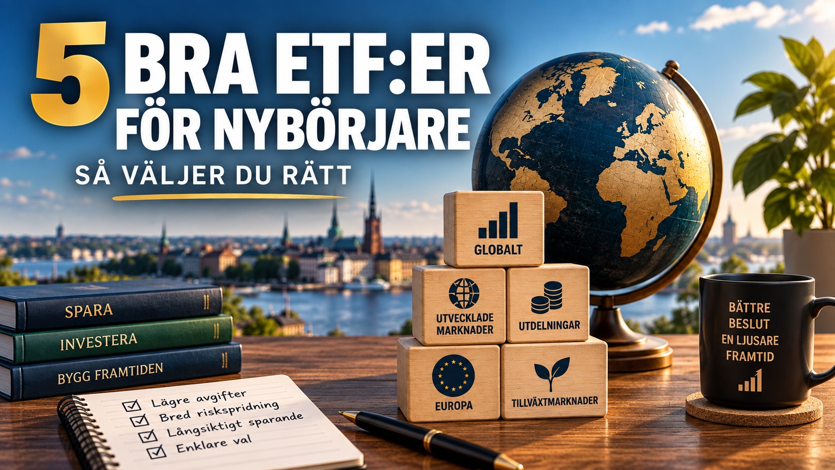 5 bra ETF:er för nybörjare, så väljer du rätt