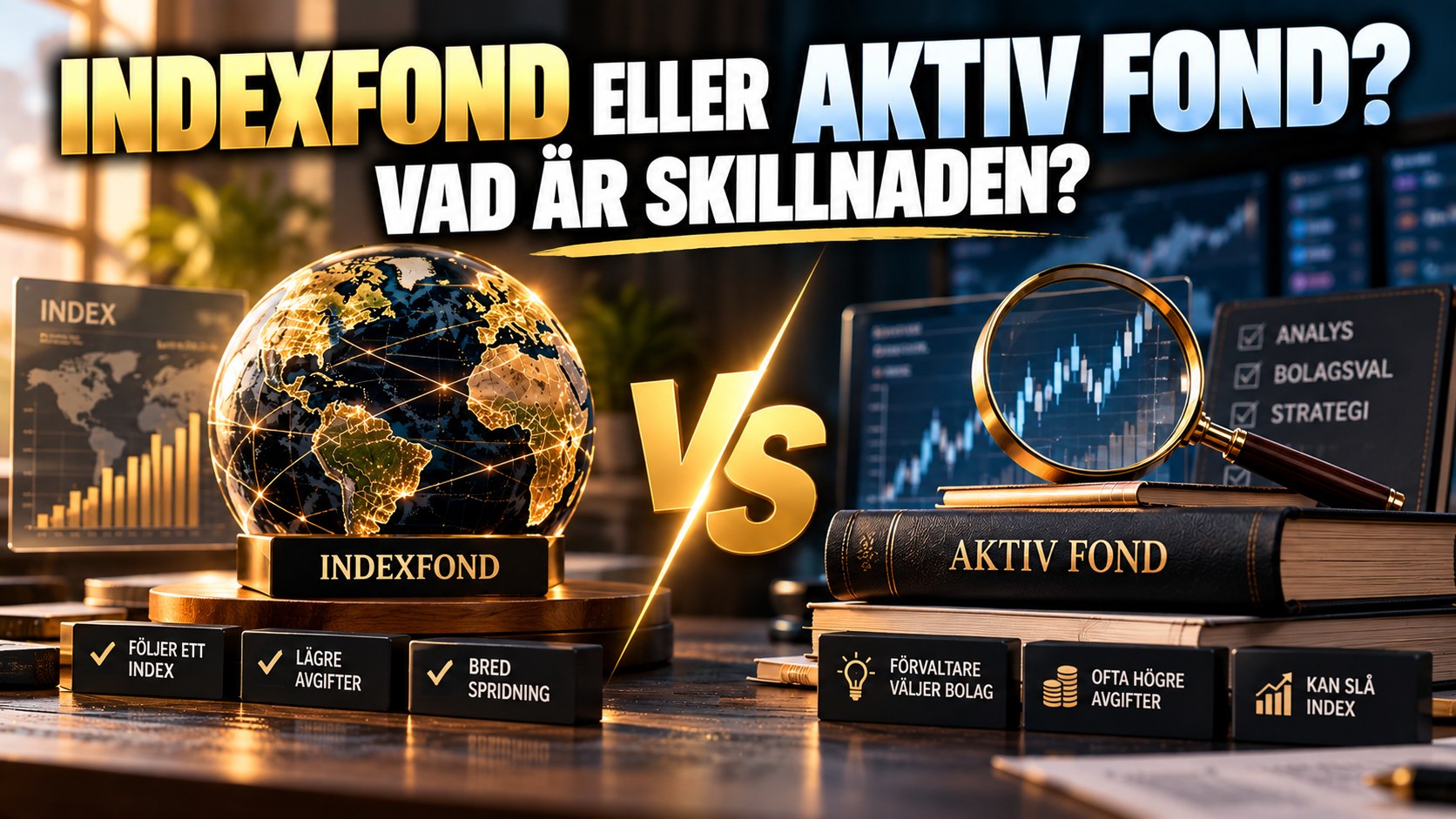 Indexfond eller aktiv fond? Vad är skillnaden och vad ska man välja?